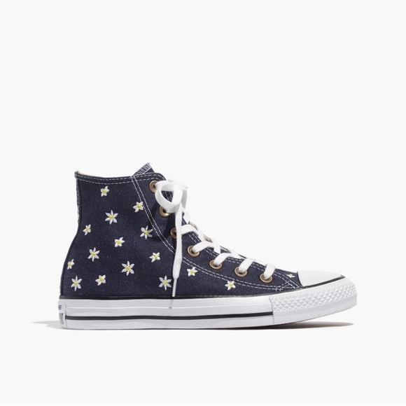 Converse Shoes - Converse x Madewell embroidered Daisy High-top Sneakers 8.5